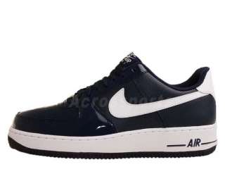 Nike Air Force 1 07 LE Low Navy Patent Blue White 2011 Casual Shoes 