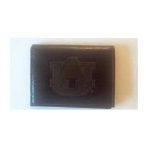  Auburn AU Dark Leather Embossed Trifold Wallet Everything 