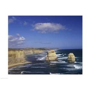 : High angle view of rock formations in the ocean, Gibson Beach, Port 