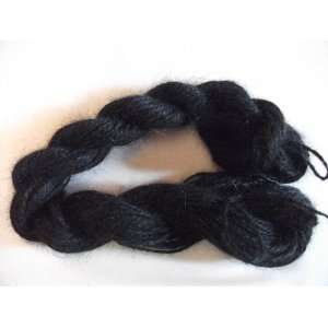  Black 100% Pure Angora Bunny Rabbit Fur Yarn: Arts, Crafts 