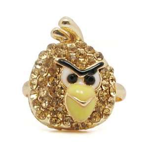   Jewelry Cubic Zirconia Golden Angry Birds Ring (Size 7) Jewelry