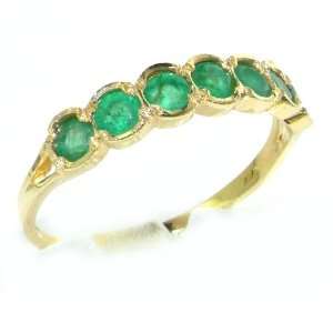 9K Yellow Gold Womens Emerald Anniversary Eternity Band Ring   Size 10 