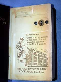 Vintage 1956 Orlando FL First Natl Bank Book Coin Bank  