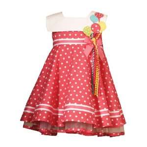   24M CORAL PINK WHITE DOT BALLOON Special Occasion Birthday Party Dress