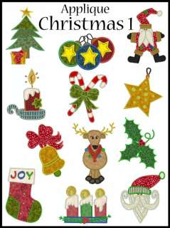 CHRISTMAS 1 * Machine Applique Embroidery *12 Designs  