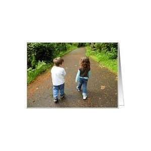  Children walking in the forest, conversational humor 