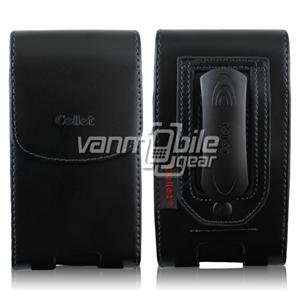     Black Vertical High Grade Leather Holster Case + Screen Protector