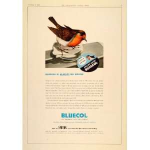 1955 Ad Bluecol Antifreeze Robin Bird Coolant Radiator 
