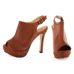  Brown Peep Toe Platform High Heels (US 6): Everything Else