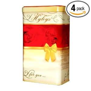 Hyleys Tea Loose Black Tea, 4.4 Ounce Gift Tin (Pack of 4):  