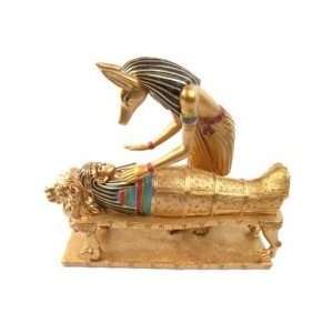  Anubis with Sarcophagus Egyptian Statue