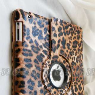 iPad 2 360° Rotating Crocodile Leather Smart Cover Case with Swivel 