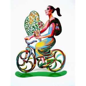   : Flower Girl Bike Rider Metal Art By David Gerstein: Home & Kitchen
