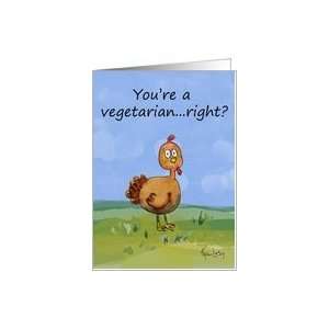 Vegetarian Vegan Whimsical Turkey Dreads Thanksgiving Humor Card Card