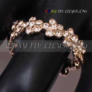 Flower Fashion Ring 18KGP use Swarovski Crystal 3065RF  