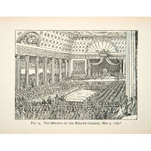   French Revolution Royal Edict King   Relief Line block Print: Home