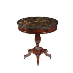   Round Pedestal Table with Goldstone and Blackstone