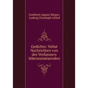    Ludwig Christoph Althof Gottfried August BÃ¼rger Books