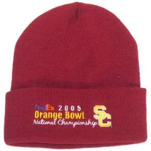  USC Trojans 2005 Orange Bowl Cardinal Knit Beanie Sports 