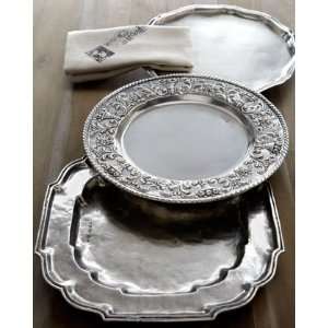  ValPeltro Square Scalloped Charger Plate