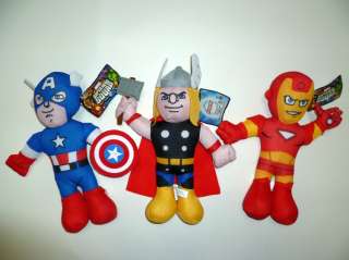   Thor, Captain America 9 Plush Set Marvel Superhero Squad Avengers NWT