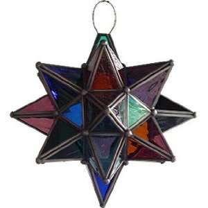  Star Lights   13 Inch Multi Colored Glass Moravian Star 
