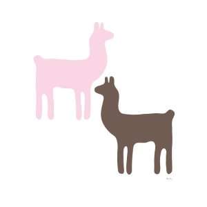  Pink Llama Couple Animal Premium Poster Print by Avalisa 