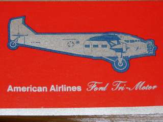 Vtg Deck Playing Cards AMERICAN AIRLINES Ford TRI MOTOR  