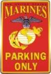   States Marines Corps Metal Parking Only Sign American US Military Red