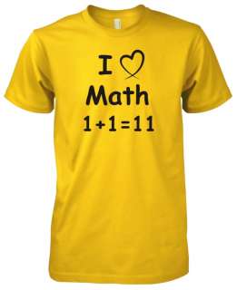 Mens American Apparel I Love Heart Math 1+111 Funny T Shirt Tee 