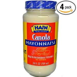 Hain Pure Foods Canola Mayonnaise, 24 Ounce (Pack of 4)  