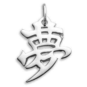   Sterling Silver Japanese/Chinese Dream Kanji Symbol Charm: Jewelry
