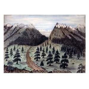 The Oregon Trail, Cherokee Pass, Rocky Mountains, 1859 Premium Poster 