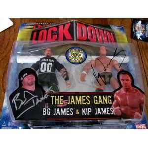 AUTOGRAPHED AUTO SIGNED TNA LOCK DOWN COLLECTOR SERIES JAMES GANG BIG 