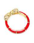 NEW AMRITA SINGH 18KT GOLD PLATE CRYSTAL ELEPHANT RED E