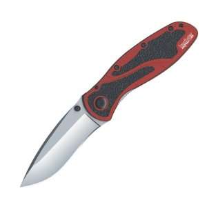  Kershaw K.O. Blur, Red Aluminum w/Trac Tec Insert, Plain 