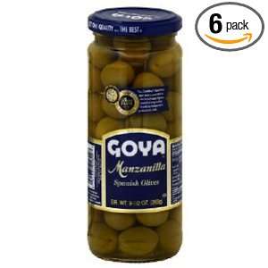 Goya Manzanilla Olive, 9.5000 Count (Pack of 6)  Grocery 