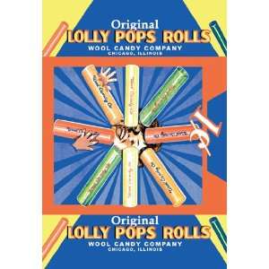  Original Lolly Pops Rolls 12X18 Art Paper with Gold Frame 