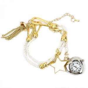 Charm Bracelet in 18K Gold Plated with Watch Jewelry