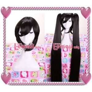   Vocaloid Miku Black Clips on Ponytails Full Wig Cw90 Toys & Games