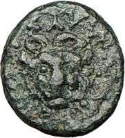   323BC Lion Facing & Male in Athenian Helmet RARE Ancient Greek Coin