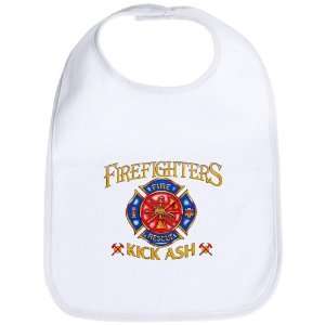  Baby Bib Cloud White Firefighters Kick Ash   Fire Fighter 