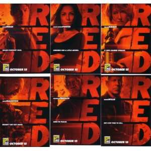 RED movie 2010 Comic Con EXCLUSIVE promo card set (6):  