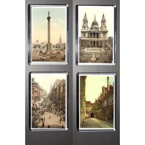  Gift Boxed Set of 4 Fridge Magnets Victorian London 1 