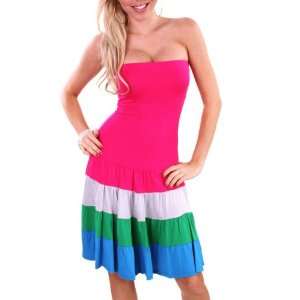  Rainbow Hot Pink Tube Dress   M: Everything Else