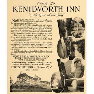   Ad Kenilworth Inn Chiles Biltmore Army Hospital   Original Print Ad