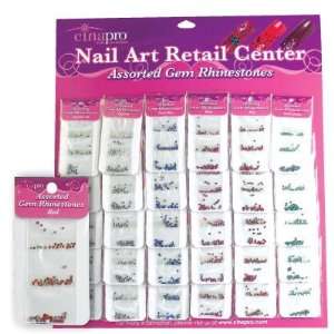   Nail Cina Pro Nail Art Retail Center Assorted Gem Rhinestones: Beauty