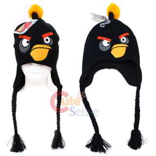 Angry Birds Black Bird Knitted Lapland Hat ,Beanie with Ear FlapTeen 