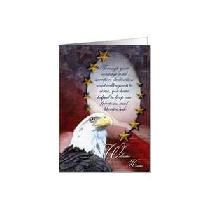   of Gratitude Welcome Home from Military Service Eagle Courage Card