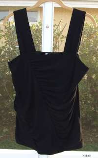   BLACK POLYESTER SPANDEX WIDE BAND TANK TOP SHIRT BLOUSE NEW  